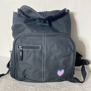 Nestle Baby Black Insulated Backpack with Blue Heart Patch